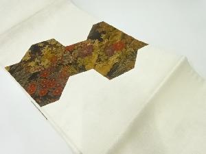 切り嵌め花鳥模様開き名古屋帯（額縁仕立て）